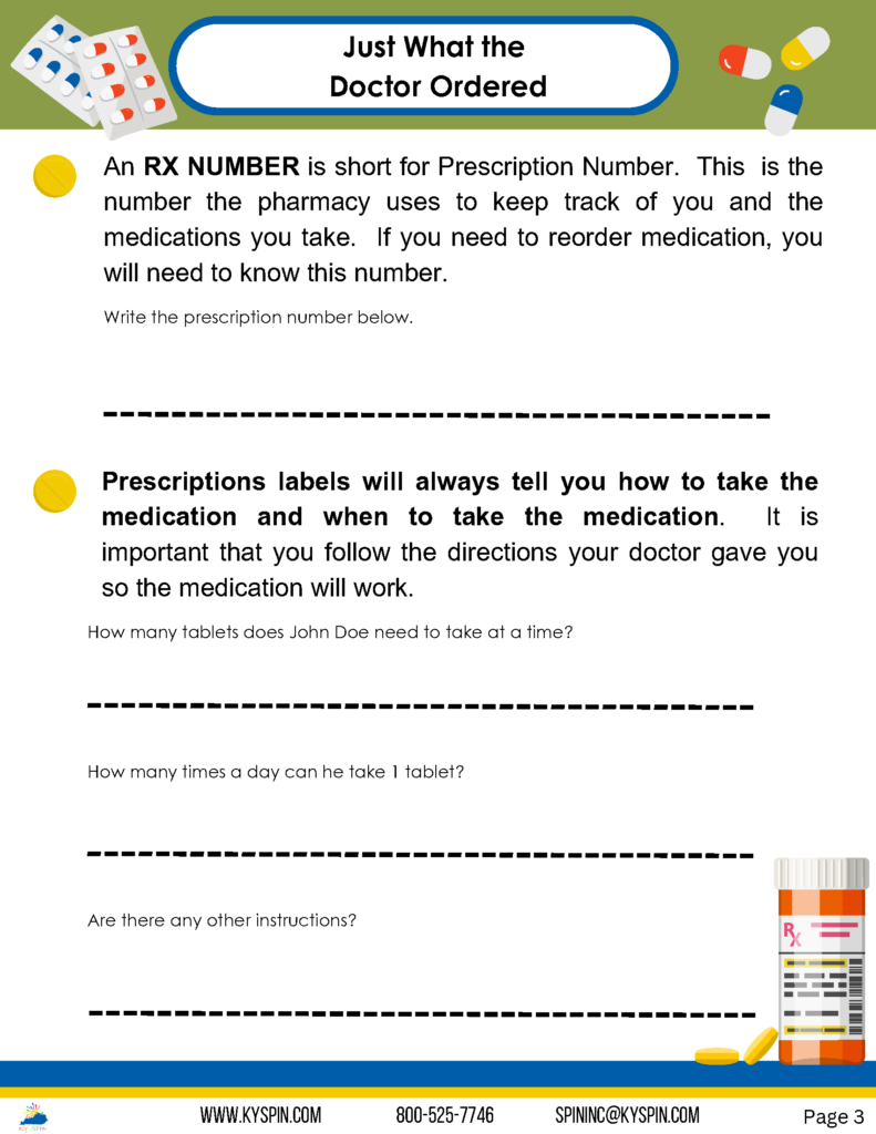 Just what the Doctor Ordered Infographic (reading and understanding
prescription labels) page 3