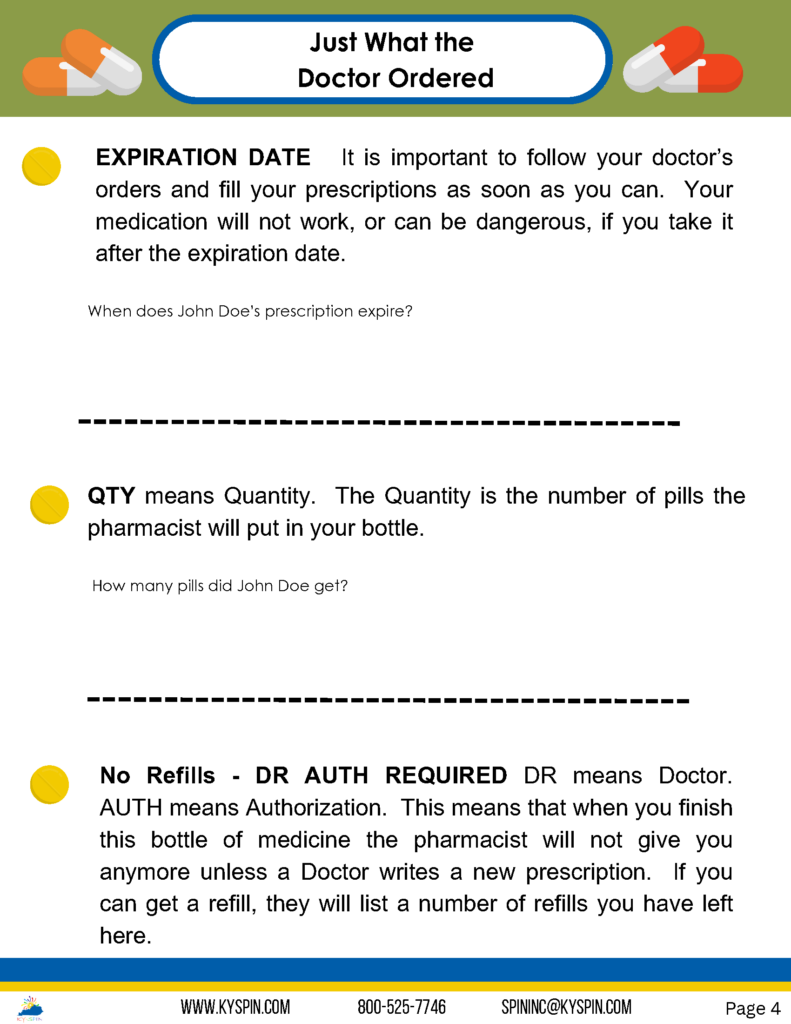 Just what the Doctor Ordered Infographic (reading and understanding
prescription labels) page 4